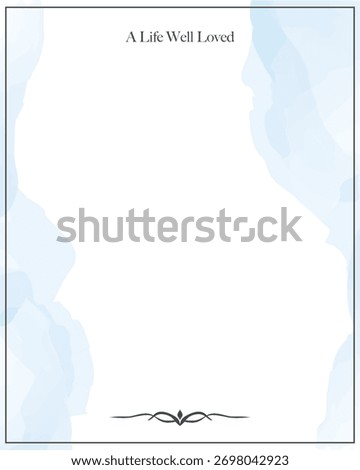Editable Memorial Card in Soft Blue Watercolor