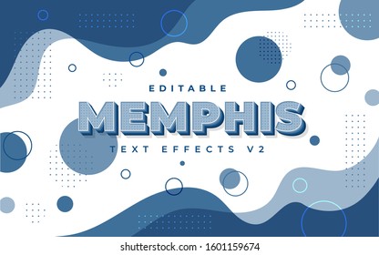 editable memphis text effect, geometric memphis background, halftone vintage text effect