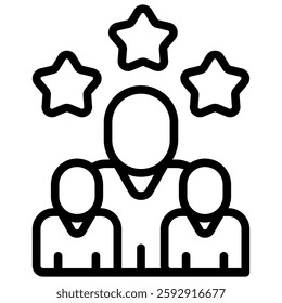 Editable mentorship, star, team, success and teamwork icons set arranged separately on flat vector illustration with transparent background. Perfect pixel size. 64x64