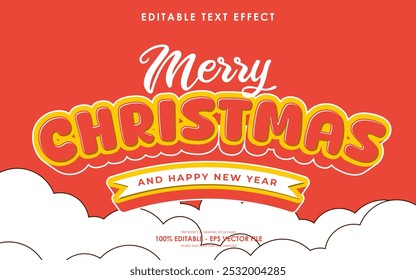Efecto De Texto De Feliz Navidad Y Feliz Año Nuevo Editable