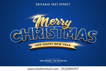 Editable Merry Christmas And Happy New Year Text Effect