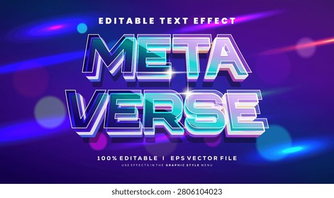 Editable meta verse text effects, modern colors. text style effect.