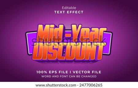 editable mid year discount text effect.typhography logo