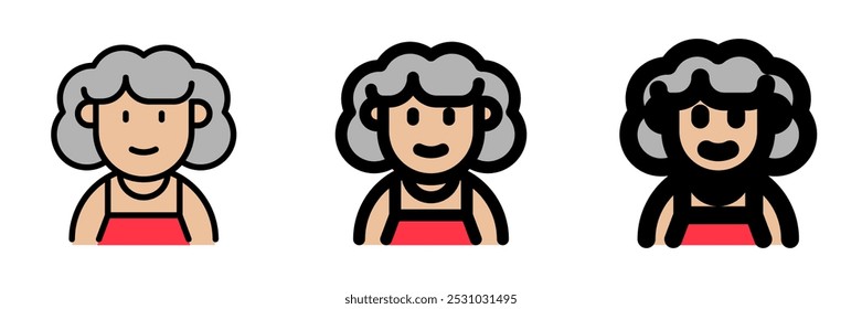 Editable middle aged woman avatar vector icon. User, profile, identity, persona. Part of a big icon set family. Perfect for web and app interfaces, presentations, infographics, etc