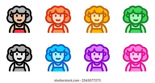 Editable middle aged woman avatar vector icon. User, profile, identity, persona. Part of a big icon set family. Perfect for web and app interfaces, presentations, infographics, etc