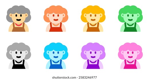 Editable middle aged woman avatar vector icon. User, profile, identity, persona. Part of a big icon set family. Perfect for web and app interfaces, presentations, infographics, etc