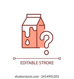 Editable milk icon representing heatflation concept, isolated vector, global warming impact thin line illustration.