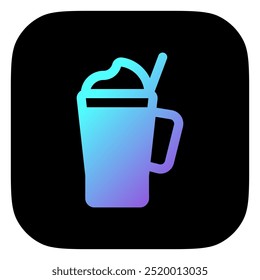 Ícone de vetor de milkshake editável. Comida, restaurante. Parte de uma grande família de conjuntos de ícones. Perfeito para interfaces web e app, apresentações, infográficos, etc