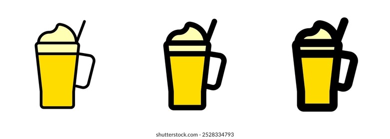 Ícone de vetor de milkshake editável. Comida, restaurante. Parte de uma grande família de conjuntos de ícones. Perfeito para interfaces web e app, apresentações, infográficos, etc