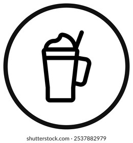 Ícone de vetor de milkshake editável. Comida, restaurante. Parte de uma grande família de conjuntos de ícones. Perfeito para interfaces web e app, apresentações, infográficos, etc