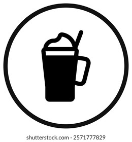 Editable milkshake vector icon. Food, restaurant. Part of a big icon set family. Perfect for web and app interfaces, presentations, infographics, etc