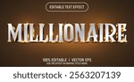 editable millionaire 3d vector text effect with modern style design