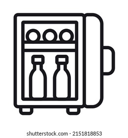 editable minibar outline icon hotel service with modern simple style