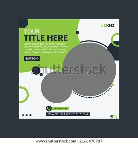Editable minimal  banner template. Dark blue, green,  light gray background color with geometric shapes. social media post and ads design. modern design. vector illustration