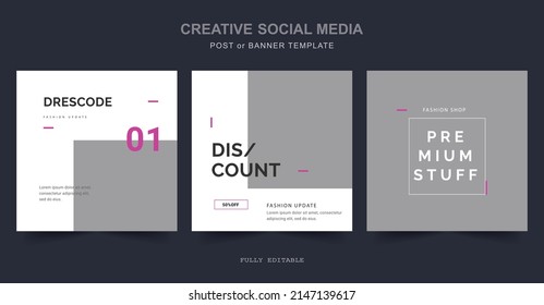 Editable minimal fashion square banner template. Suitable for social media post and web internet ads. Vector illustration with photo college