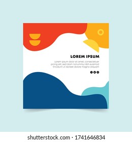 Editable minimal square banner template. Colorful social media post template. Modern promotion square web banner for social media mobile apps