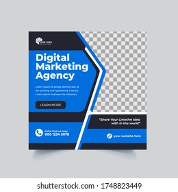 Editable minimal square banner template with photo college Black and yellow background color with stripe line shape. Suitable for social media post and web internet ads. Vector illustration