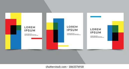 Editable minimal square banner template.  Suitable for social media post and web ads promotion. Vector illustration. 
