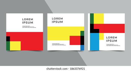 Editable minimal square banner template.  Suitable for social media post and web ads promotion. Vector illustration. 