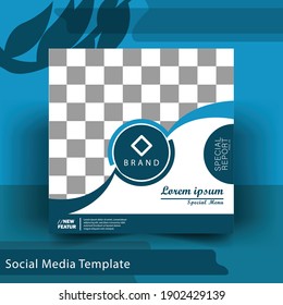 Editable minimal square banner template. Suitable for social media post and web internet ads. with background for photo layout. Design template vector
