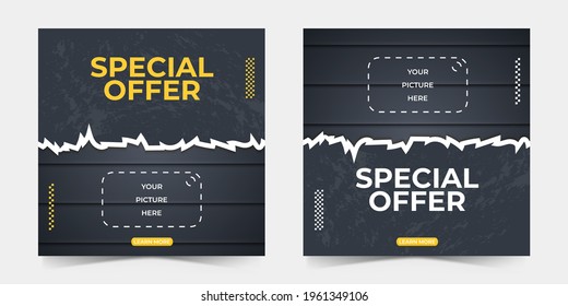 Editable minimal square banner template. 3D social media post and web internet ads for promotion.