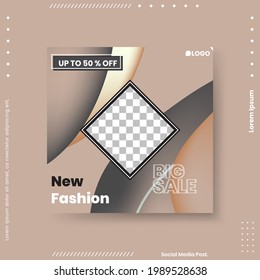 Editable minimal square banner template. abstract modern different color gradient styles on the background. Suitable for social media posts and web internet ads. Vector illustration with photo collage