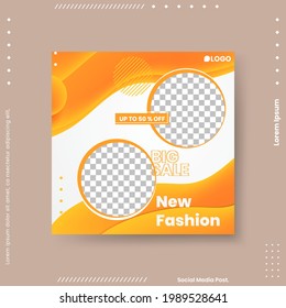 Editable minimal square banner template. abstract modern different color gradient styles on the background. Suitable for social media posts and web internet ads. Vector illustration with photo collage
