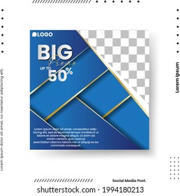 Editable minimal square banner template. abstract modern different color gradient styles on the background. Suitable for social media posts and web internet ads. Vector illustration with photo collage