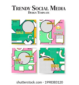Editable minimal square banner template. abstract modern different color gradient styles on the background. Suitable for social media posts and web internet ads. Vector illustration with photo collage
