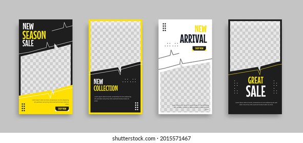 Editable minimal square banner template with geometric shapes for social media post, story and web internet ads. Vector illustration
