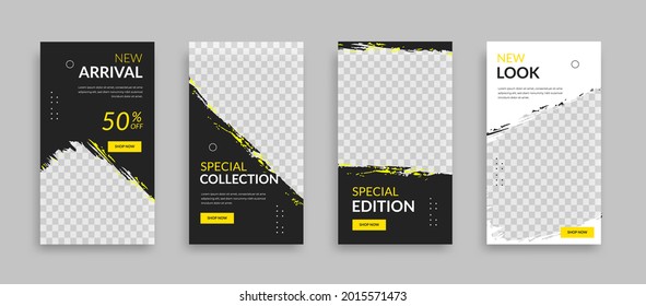 Editable minimal square banner template with geometric shapes for social media post, story and web internet ads. Vector illustration