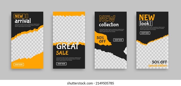 Editable minimal square banner template with geometric shapes for social media post, story and web internet ads. Vector illustration
