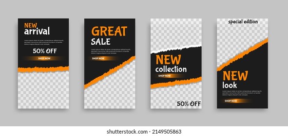 Editable minimal square banner template with geometric shapes for social media post, story and web internet ads. Vector illustration