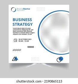  Editable minimal square banner template. Black and blue background color with stripe line shape. Suitable for social media post and web internet ads. Vector illustration