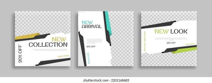 Editable minimal square banner template with geometric shapes for social media post, story and web internet ads. Vector illustration