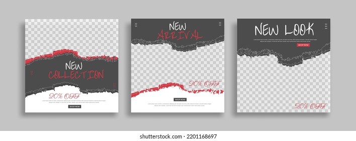 Editable minimal square banner template with geometric shapes for social media post, story and web internet ads. Vector illustration