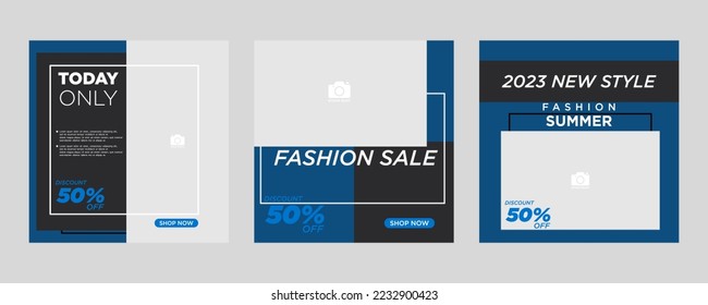 Editable minimal square banner template set. Suitable for social media post and internet advertising web.banner fashion style