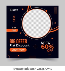 Editable minimal square banner template. Suitable for social media post, fashion and web internet ads. Vector illustration