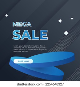 Editable minimal square banner template. Blue and black background color with stripe line shape. Suitable for social media post and web internet ads. Vector illustration with photo college