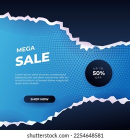 Editable minimal square banner template. Black and blue background color with stripe line shape. Suitable for social media post and web internet ads. Vector illustration with photo college