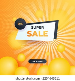 Editable minimal square banner template. Black and yellow background color with stripe line shape. Suitable for social media post and web internet ads. Vector illustration with photo college
