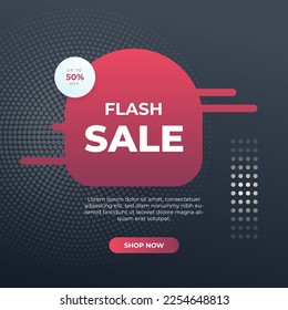 Editable minimal square banner template. Black and red background color with stripe line shape. Suitable for social media post and web internet ads. Vector illustration with photo college