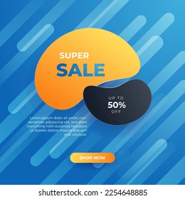 Editable minimal square banner template. Blue and Orange background color with stripe line shape. Suitable for social media post and web internet ads. Vector illustration with photo college
