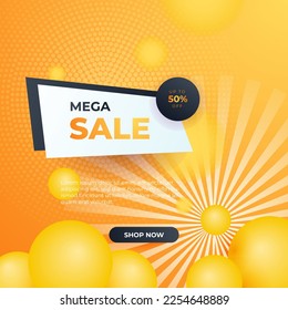 Editable minimal square banner template. Black and yellow background color with stripe line shape. Suitable for social media post and web internet ads. Vector illustration with photo college