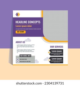 Editable minimal square banner template digital business marketing banner for social media post template