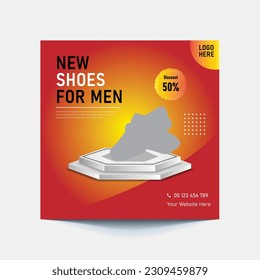 Editable minimal square banner template. different background color with stripe line shape. Suitable for social media post and web internet ads. Vector illustration with photo