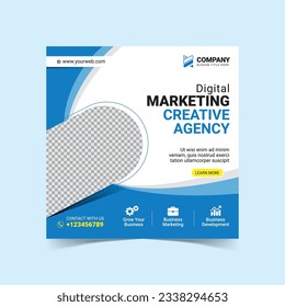 Editable minimal square banner template. Black yellow white background color with geometric shapes for social media post and web internet ads. Vector File