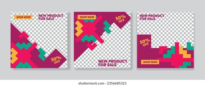 Editable minimal square banner template. Suitable for social media post and web internet ads. Vector illustration with photo college