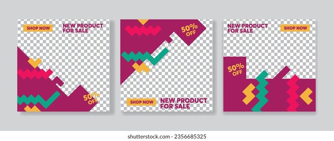 Editable minimal square banner template. Suitable for social media post and web internet ads. Vector illustration with photo college