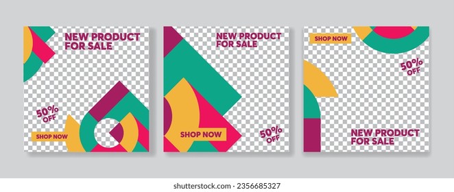 Editable minimal square banner template. Suitable for social media post and web internet ads. Vector illustration with photo college